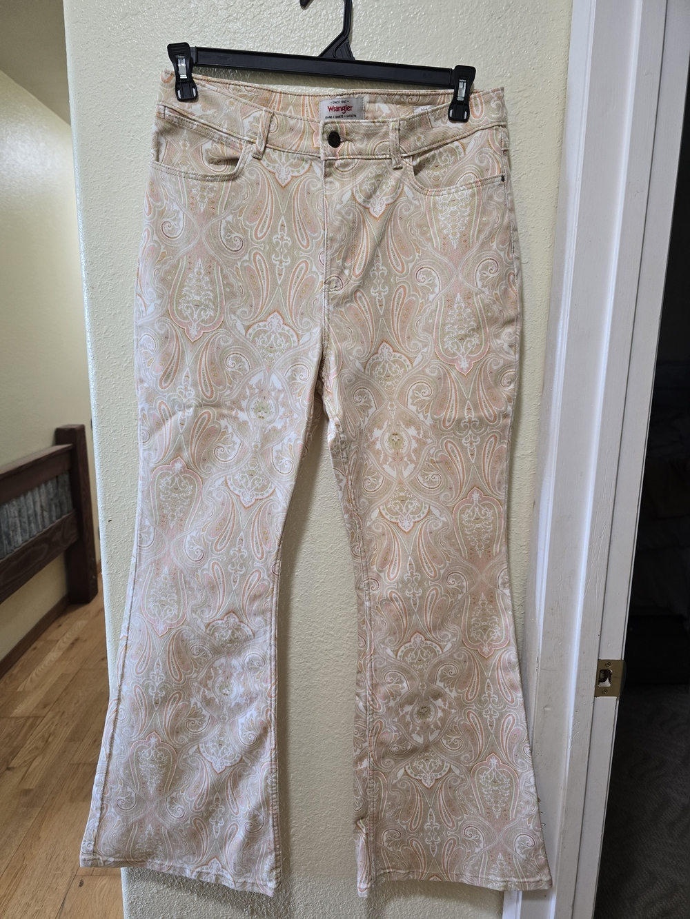 Wrangler Women's Paisley Print Flared Jeans - Light Peach